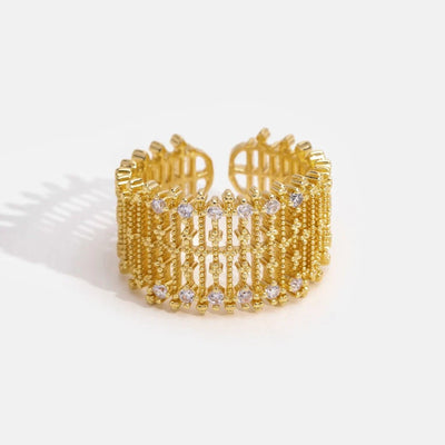 Anillo de malla de cristal dorado Sabrina